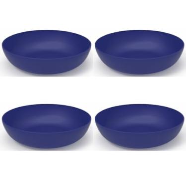 Imagem de Kit 6 Pratos Fundos Resistentes – Ideal para Refeições Domésticas, Jantares e Eventos Casuais (4 pratos fundos/Cor Mirtilo)