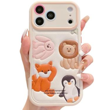 Imagem de NATEROSO Capa fofa compatível com iPhone 16 Pro Max, capa protetora feminina de borracha macia à prova de choque para mulheres e meninas (animal, para iPhone 16 Pro Max)