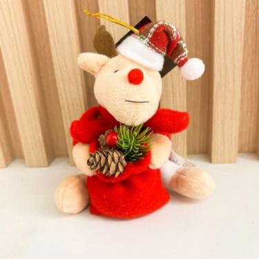 Imagem de enfeite decorativo natal pend urso com gorro cachecol de árvore 11/15CM (16cm cervo de bolso,1 peça)