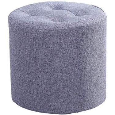 Imagem de Banqueta azul para pés - apoio para os pés removível de algodão e linho para sofá ou banco de sapatos, banquinho doméstico fácil de limpar, decoração de casa elegante, assentos confortáveis