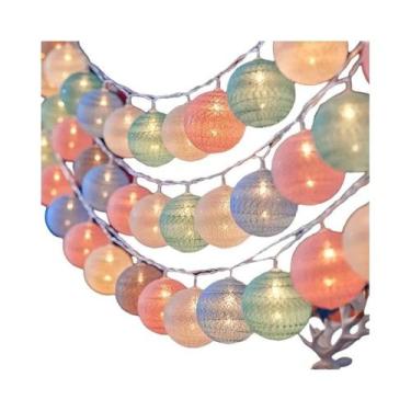 Imagem de Luzes De Fada Em Cordão De Algodão Com Lâmpadas LED Para Quarto, Natal