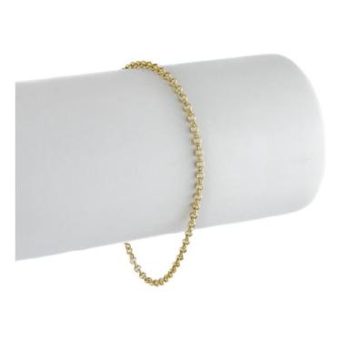 Imagem de Pulseira Feminina Ouro 18k 750 Elos Portugueses 19 Cm Linda - JOIE JOI