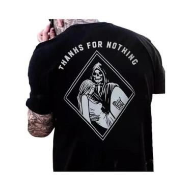 Imagem de Camiseta Masculina Oversized Gótica Harajuku Com Estampa De Caveira, M