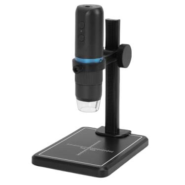 Imagem de Cryfokt Microscópio Digital USB 1000x, Ampliação USB 1080P, Microscópio de Bolso Portátil Com 8 Luzes LED, Suporte e Câmera de Microscópios Com Lupa de Base