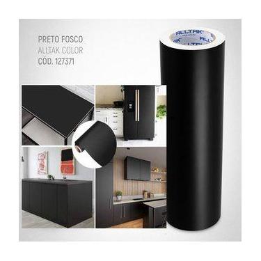 Imagem de Papel Adesivo Tipo Contact Cores Fosco 5 Metros - leonora, Preto