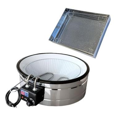 Imagem de Kit Fritadeira Elétrica Industrial Esmalte 10 Litros com Escorredor M 