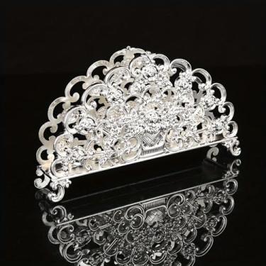 Imagem de Porta-guardanapos de metal vintage, suporte de guardanapo de papel de mesa de coleção, organizador independente de guardanapo retrô, dispensador de lenços para decoração interna e externa de cozinha