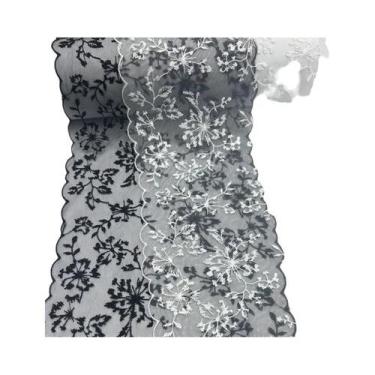 Imagem de Renda De Tule Bordada Com Flores, 1 Jarda, Para Artesanato DIY, Vestid