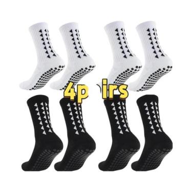 Imagem de Meias Esportivas Unissex 4 Pares Para Futebol, Rugby, Corrida E Exercí