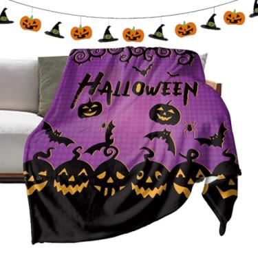Imagem de Cobertor de outono | Cobertor de flanela | Decoração de casa aconchegante para eventos, festas de Halloween, dormitório, noites de cinema, sessões de leitura, acampamento, viagens, cadeira, sofá, sala