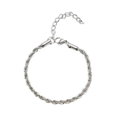 Imagem de Pulseira De Cadeia Torcida Vintage Em Aço Inoxidável Rock Gold De 3mm,