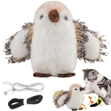 Imagem de Brinquedo de gato de pássaro – Brinquedo inteligente realista para gatinhos, brinquedo interativo com função sonora para crianças e famílias