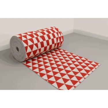 Imagem de Tapete Passadeira Emborrachado Antiderrapante PVC por Metro – 1 a 3 Metros(Vermelho,2m x 45cm)
