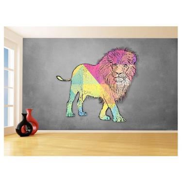 Imagem de Papel De Parede Animais Pop Art Leão Rei Selva 3,5M Pxa49