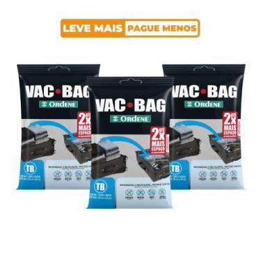 Imagem de Kit 3 Sacos a Vácuo Organizador Trip Bag para Viagem Transparente 60x4