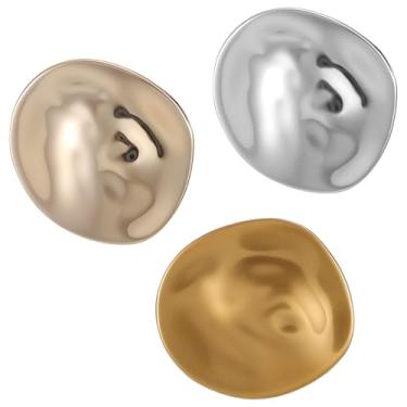 Imagem de Molain 3 broches de metal geométricos vintage, broches de lapela de liga redonda irregular, para mulheres, homens, casacos, suéter, vestido, festa de casamento, acessórios de formatura