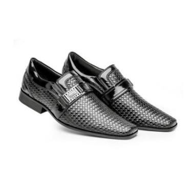 Imagem de Sapato Social Masculino Lust Acabamento Verniz Brilho Calce Fácil Sem Cadarço-Masculino