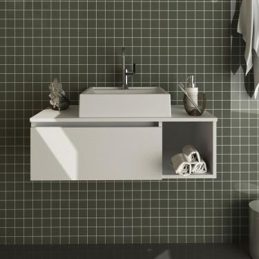 Imagem de Gabinete Banheiro Suspenso 80Cm Multimóveis Cr10081 Branco