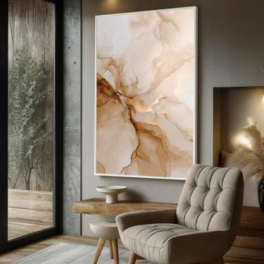 Imagem de Quadro com Moldura e Acrilico Cristal Vidro Mármore Areia para Sala, Q