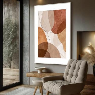 Imagem de Quadro com Moldura e Acrilico Cristal Vidro Abstrato Suave  para Sala,