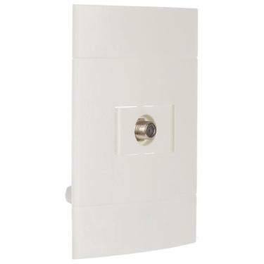 Imagem de Conjunto Tomada Para Antena de Tv Para Cabo Coaxial 9mm Branco Lunare Prm44111 Schneider Conj.to