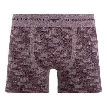 Imagem de Cueca Boxer Mescla Jacquard Sem Costura Bordeaux Zee Rucci, P