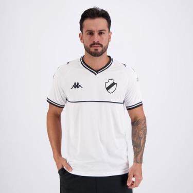 Imagem de Camisa Kappa Vasco Supporter Monochromatic Branca e Preta, GG