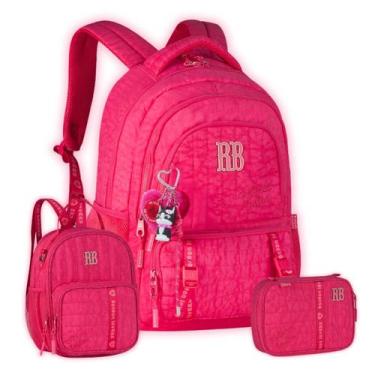 Imagem de Kit Mochila Costas Rebecca Bonbon Lancheira E Estojo Passeio Cor:Lilás