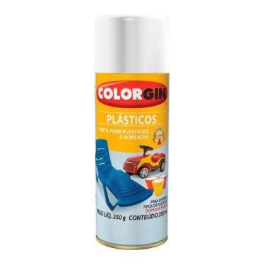 Imagem de Spray Plástico Branco Fosco 350ml - Colorgin Para Plásticos, Pvc, Acrí