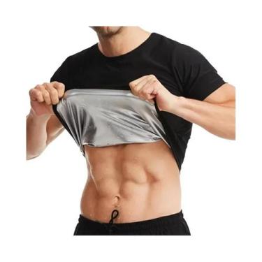 Imagem de Camisa De Sauna Masculina Slimming De Manga Curta, Compressão Térmica 