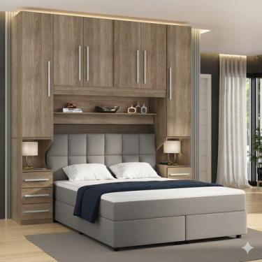 Imagem de Guarda-roupa de Casal com espaço para Cama Box Queen Size 1220SQ Casta