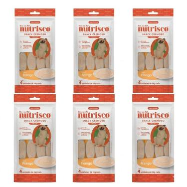 Imagem de Kit Petisco Cães Snack Cremoso Nutrisco Frango 56g C/6 Unidades