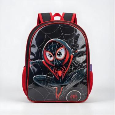 Imagem de Mochila Menino Escolar Infantil Costas Reforçada Aranha Cristal - Piku