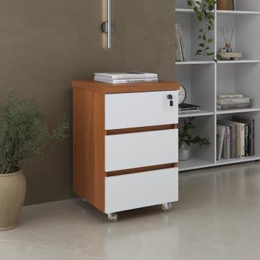 Imagem de Gaveteiro 3 Gavetas Y37 Freijó/branco Artany