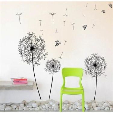 Imagem de Decoração Minimalista Dente de Leão com Borboletas e Sementes Adesivo 