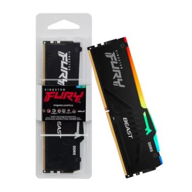 Imagem de Memória Kingston Fury Beast RGB, 16GB, 5600MHz, DDR5, CL40, 1.25V - Kf556c40bba-16