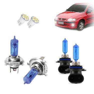 Imagem de Kit de Lâmpadas Halógena Super Brancas Farol Alto e Baixo H4 e Milha H