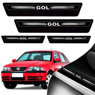 Imagem de Kit 8 Peças Soleira Adesivo Porta Vw Gol 4 Portas G3 G4 G5 G6 - Emblem