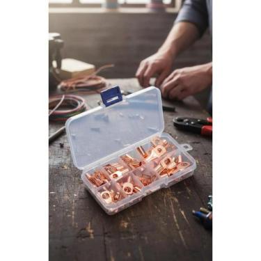Imagem de Kit 60 Terminais Olhal Cobre Cabo 6-25mm Crimpagem Segura - Congratula