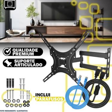Imagem de Suporte TV 32 55 Polegadas Retrátil Ajustável Móvel Articulado Cabo HD