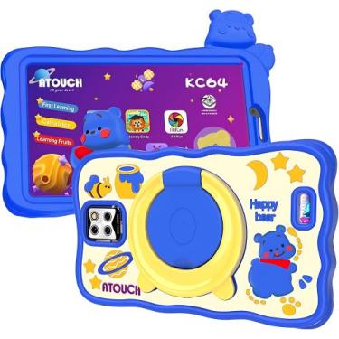 Imagem de Tablet infantil Android 13 tela HD Playstore 64GB 4GB Ram Wifi 5.0 e C