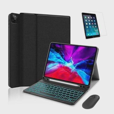 Imagem de Capa Teclado Iluminado Mouse Bluetooth Compatível iPad Air 3 10.5 Pel 