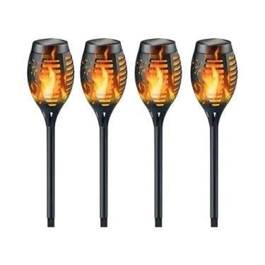 Imagem de Lanterna Solar À Prova d'Água Com Efeito De Chama, 1-12 LEDs, Lâmpada 