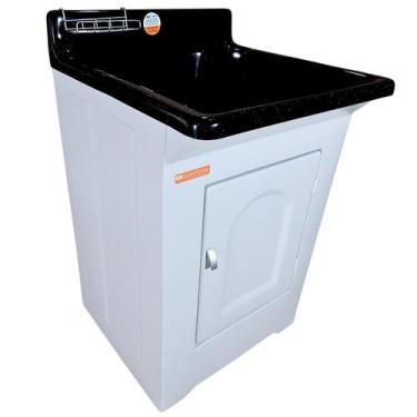Imagem de Tanque De Lavar Roupa Em Fibra 40L Com Gabinete ABS Base para torneira