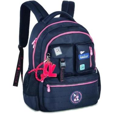 Imagem de Mochila de Costas Juvenil Luluca, 17,5" LU24636 Cor:Azul Marinho - Cli