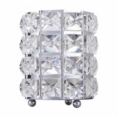 Imagem de Porta Pincéis de Maquiagem em Cristal Prata Organizador Decorativo par