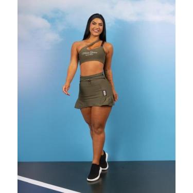 Imagem de Conjunto cropped e short saia military elite maria gueixa, Gothic oliv