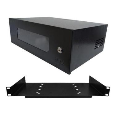 Imagem de Rack Servidor Mini Organizador Cftv Dvr Parede 3u Preto Informatica Cf