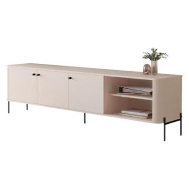 Imagem de Rack Para Sala TV Até 70 Polegadas Moderno 3 Portas - Casa H, Off Whit