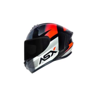 Imagem de CAPACETE MOTO ASX DRAKEN STRIKER FOSCO Preto/Grafite/Vermelho (Black/G